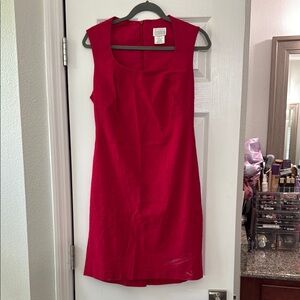 Moda International Red Sleeveless Linen Dress